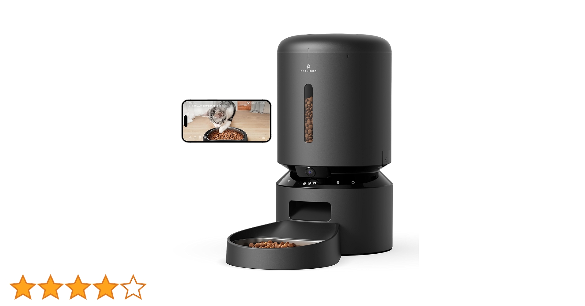 PETLIBRO GRANARY スマートカメラ給餌器 5L ブラック PETLIBRO_Granary_Camera_Monito